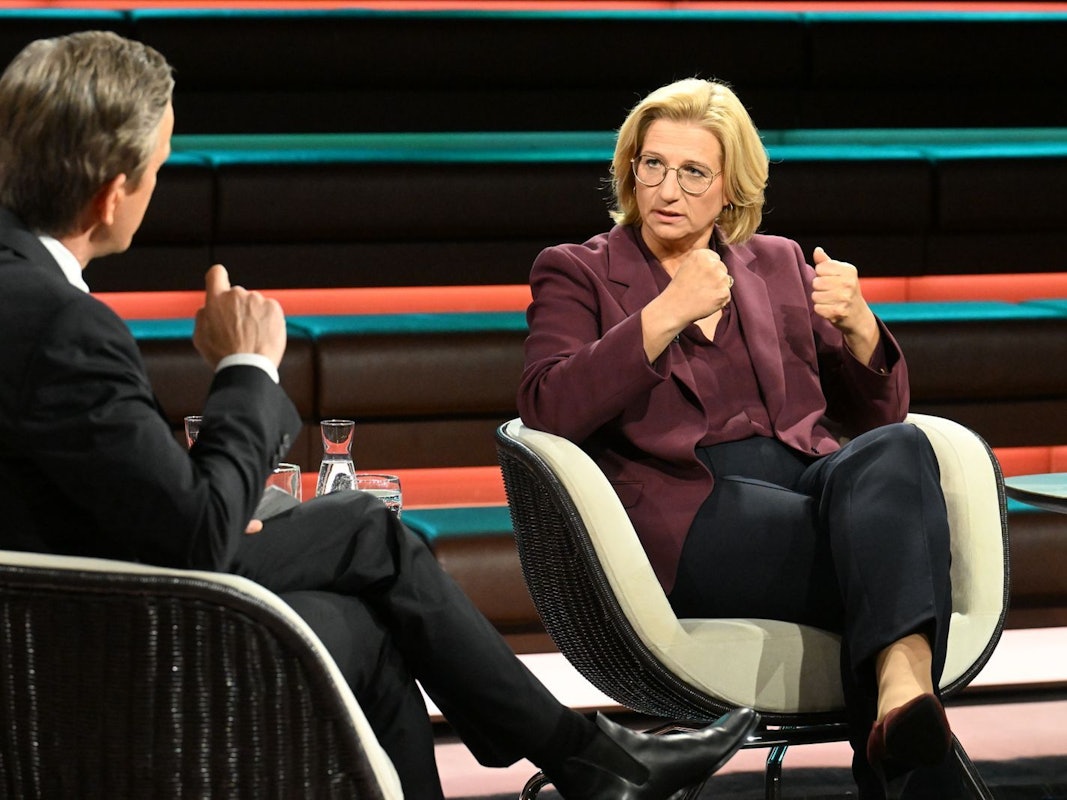 SPD-Politikerin Anke Rehlinger bezog bei „Markus Lanz“ unter anderem Stellung zur umstrittenen Renten-Aussage von Friedrich Merz. (Bild: ZDF / Cornelia Lehmann)