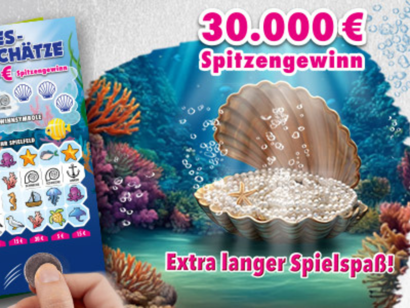 Abgebildet ist das WestLotto-Rubbellos „Meeres-Schätze“