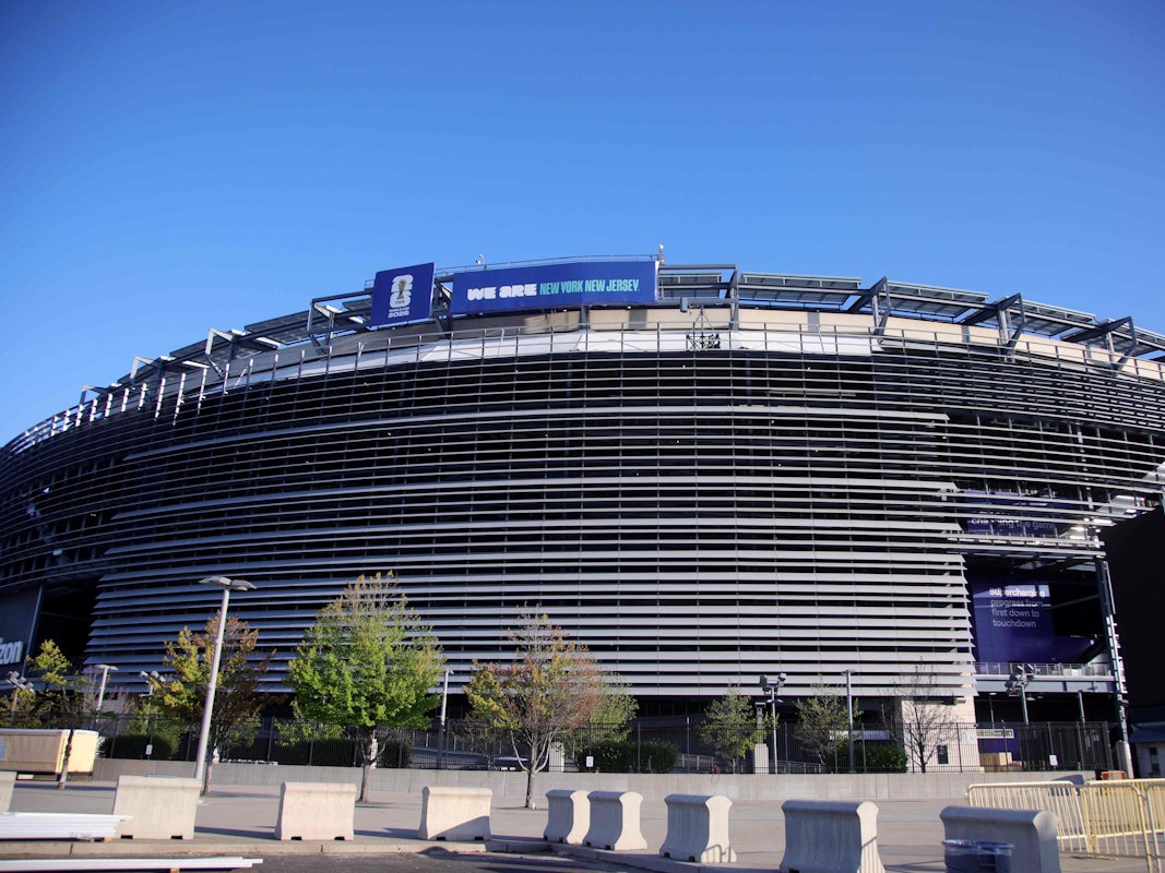 Blick auf das MetLife Stadium in East Rutherford, New Jersey