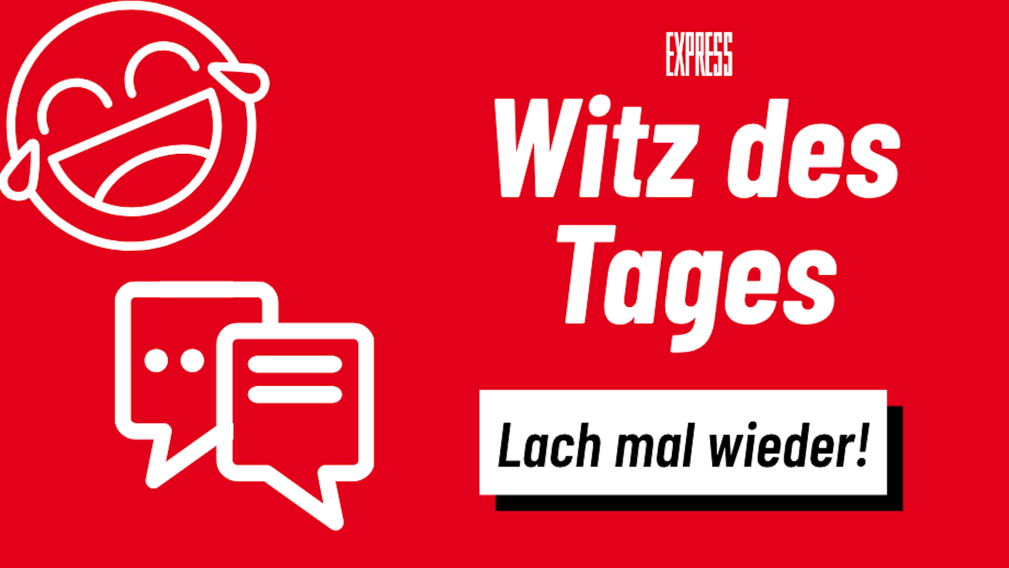 Ein Bild mit der Aufschrift „Witz des Tages!“