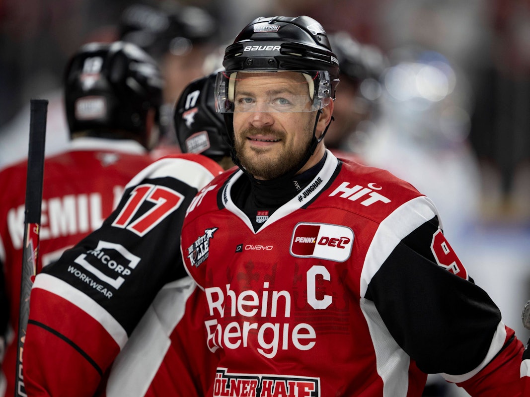 Moritz Müller für die Kölner Haie auf dem Eis.