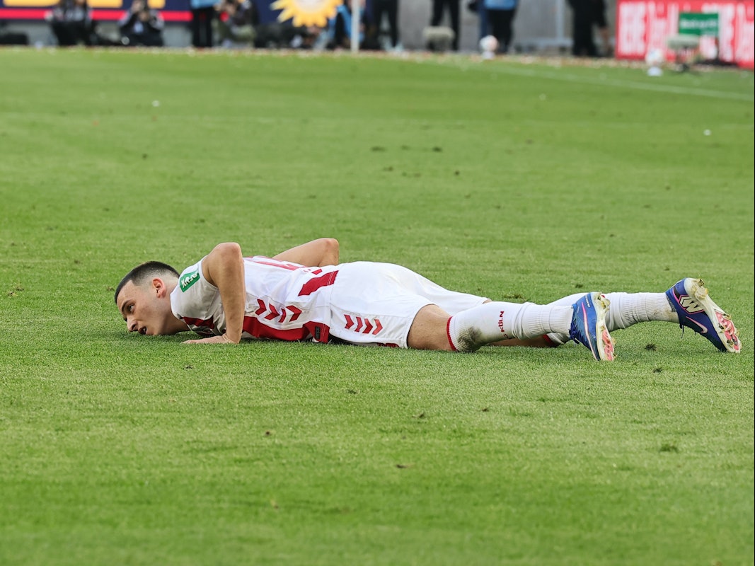 Said El Mala (1. FC Köln) enttäuscht auf dem Feld: Er vergab einige Chancen gegen Leverkusen.