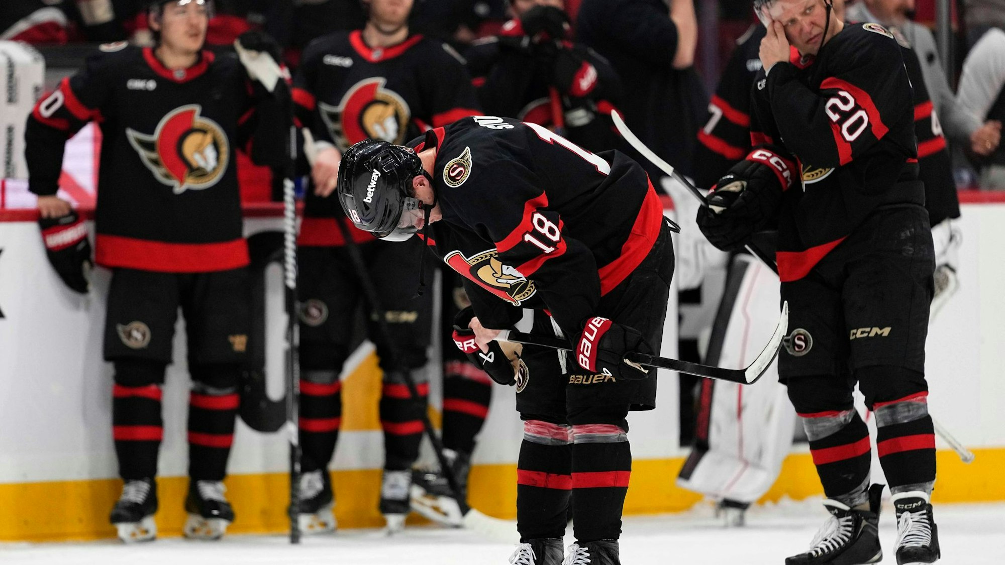 Tim Stützle in action for the Ottawa Senators.