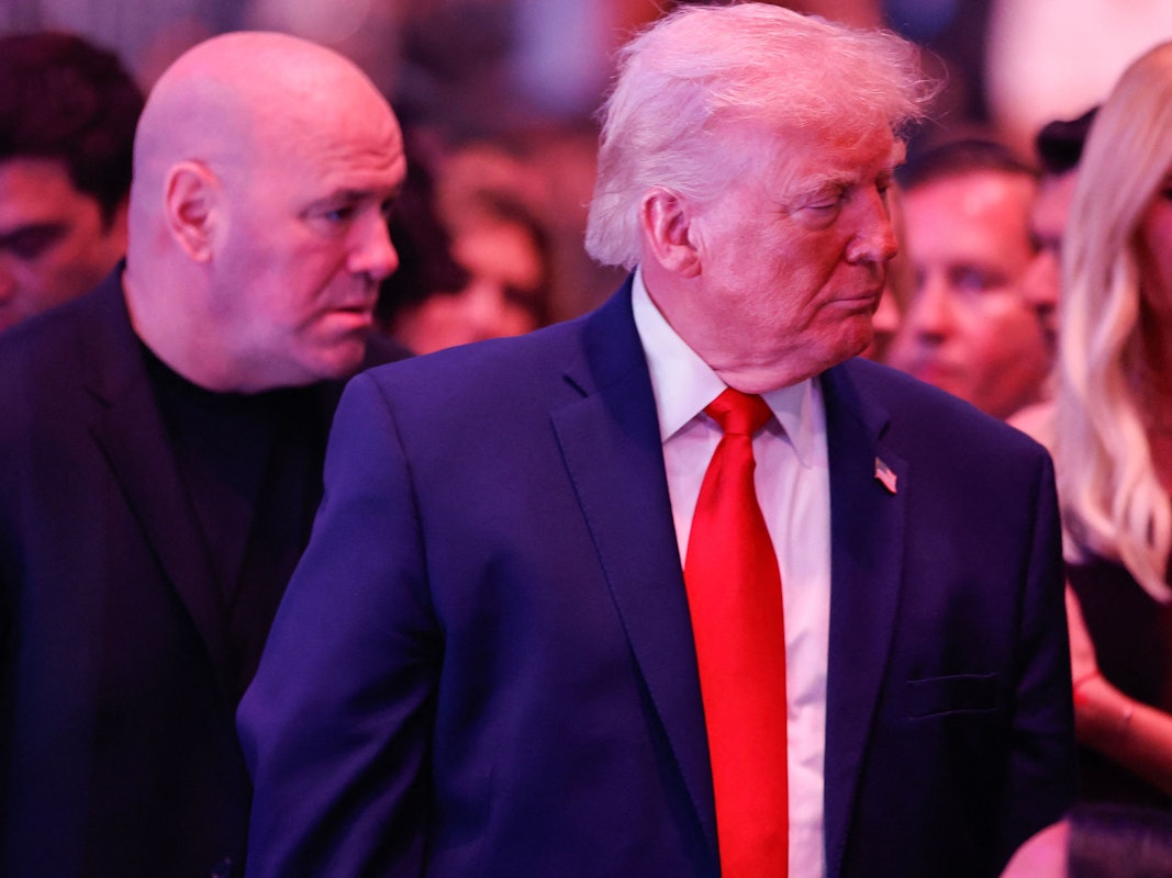 Dana White (l.) und US-Präsident Donald Trump im April bei einem UFC-Kampf in Miami.