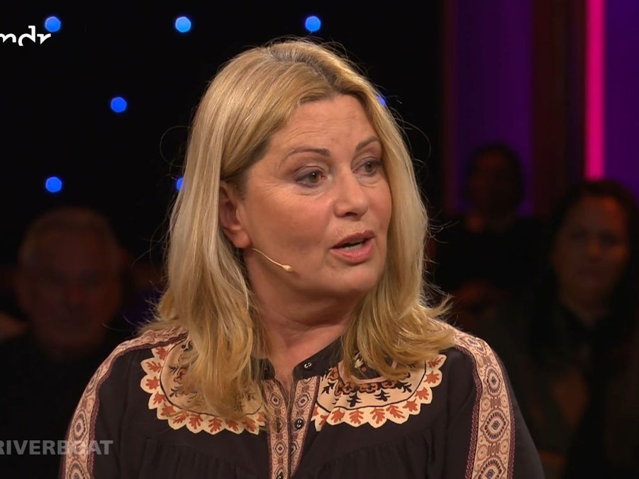 Karin Thaler war zu Gast im MDR-Talk „Riverboat“. (Bild: MDR)