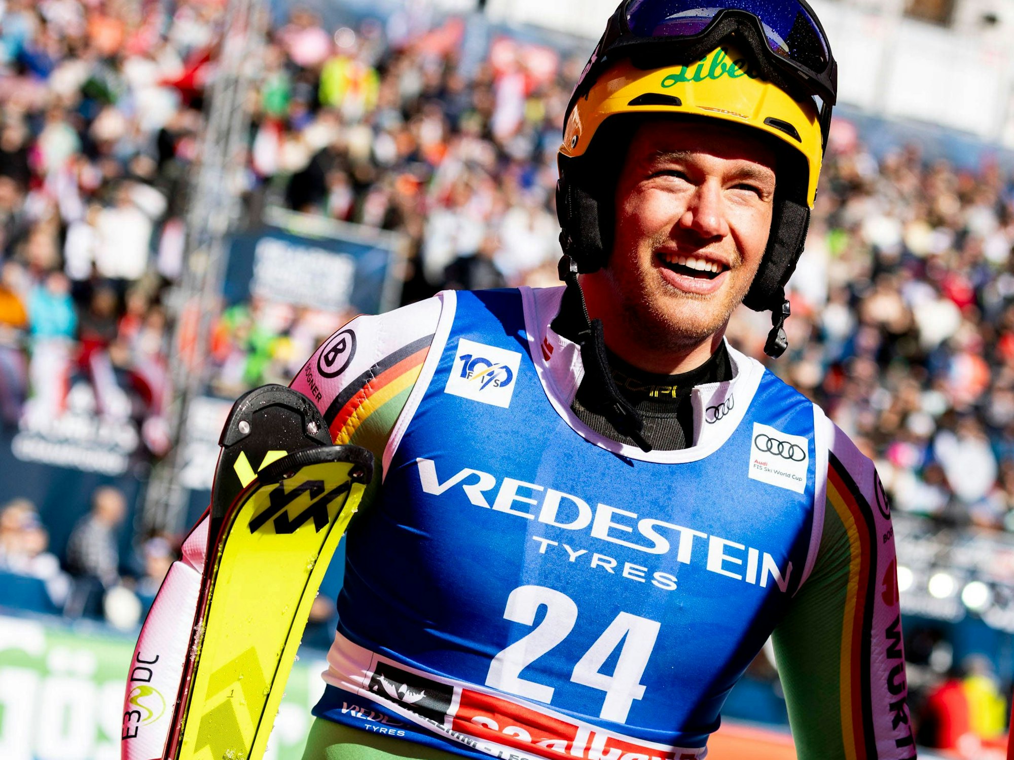 Sebastian Holzmann nach einem Slalom-Rennen.