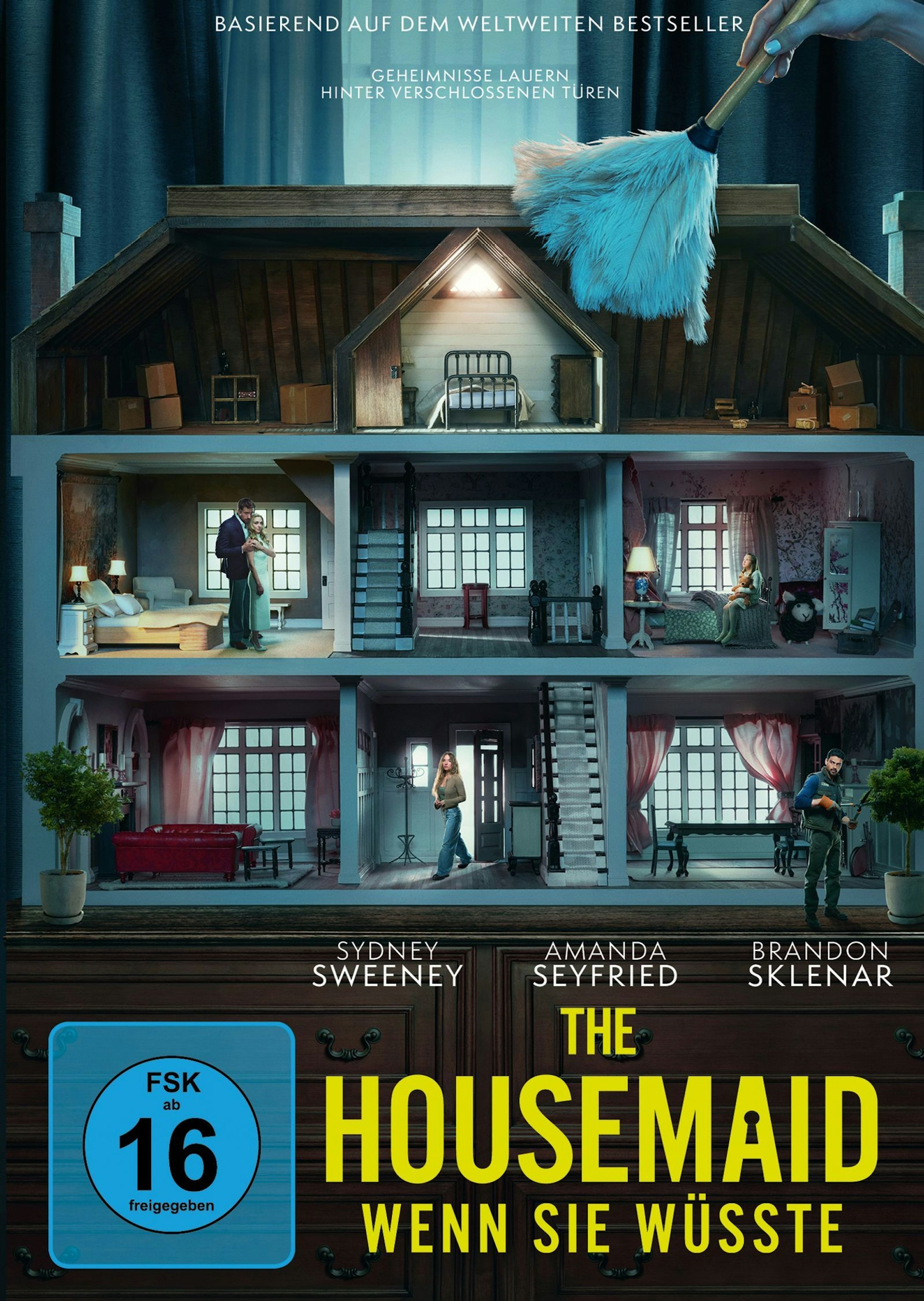 Der abgründige Thriller „The Housemaid“ basiert auf der gleichnamigen Romanreihe von Freida McFadden. (Bild: Leonine Studios/Lionsgate)