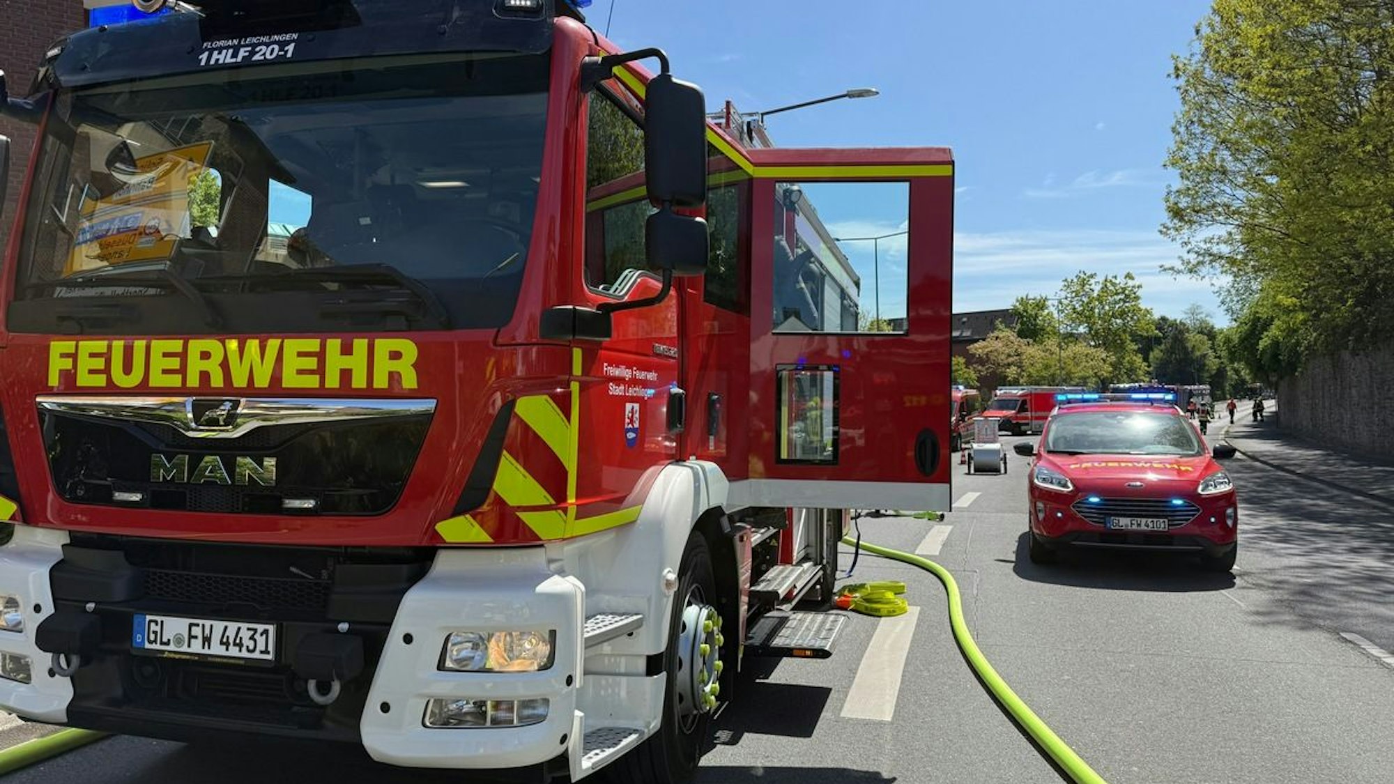 Feuerwehreinsatz in Leichlingen wegen Küchenbrand.