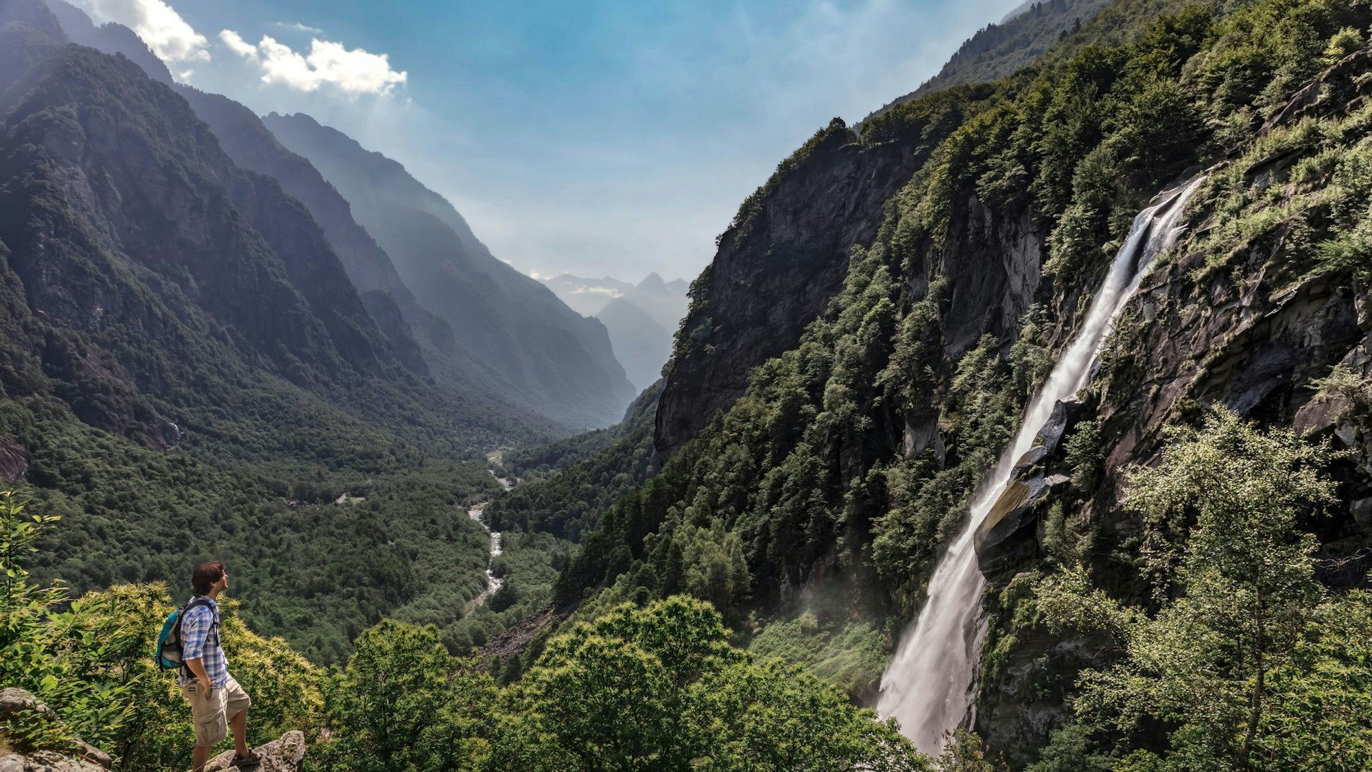 Wasserfall bei Foroglio im Val Bavona