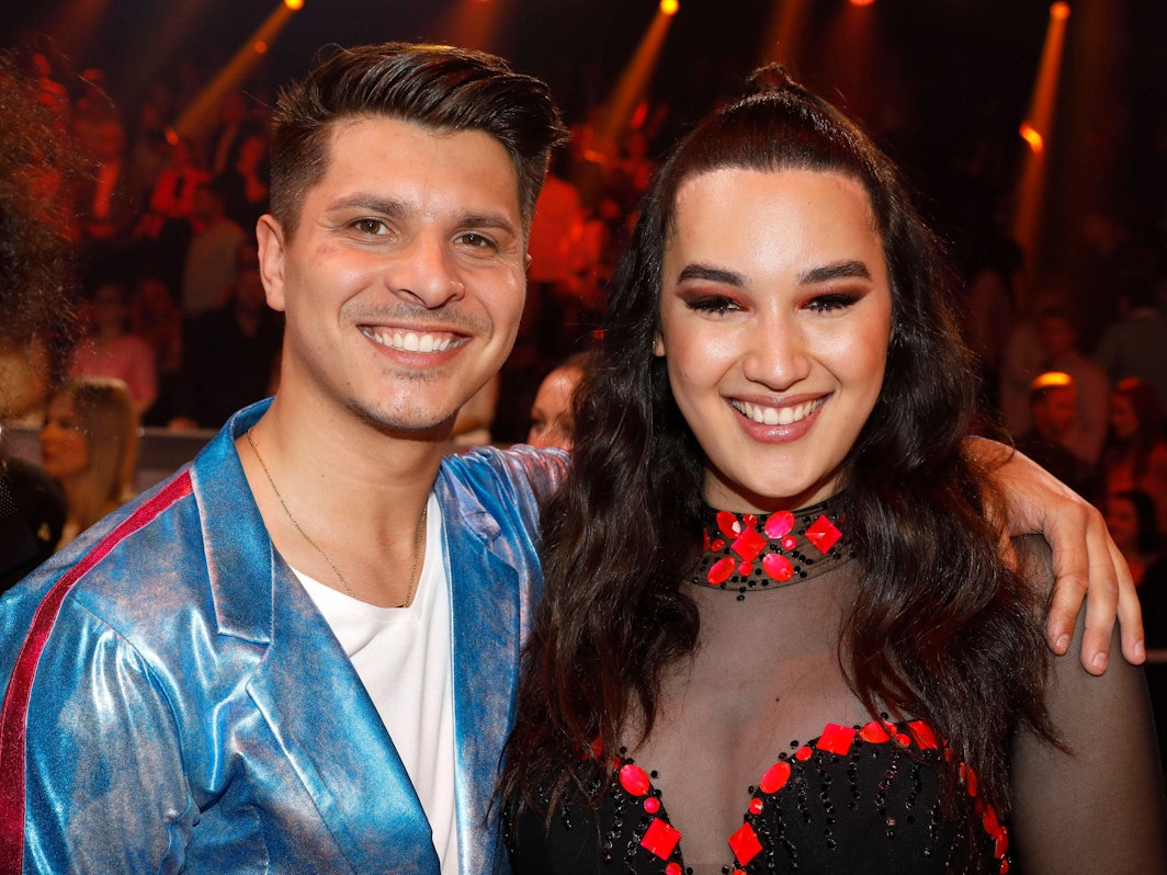 Alex Mariah Peter mit Alexandru Ionel beim Finale der 16. Staffel der RTL-Tanzshow „Let's Dance“ im MMC Coloneum 2013.