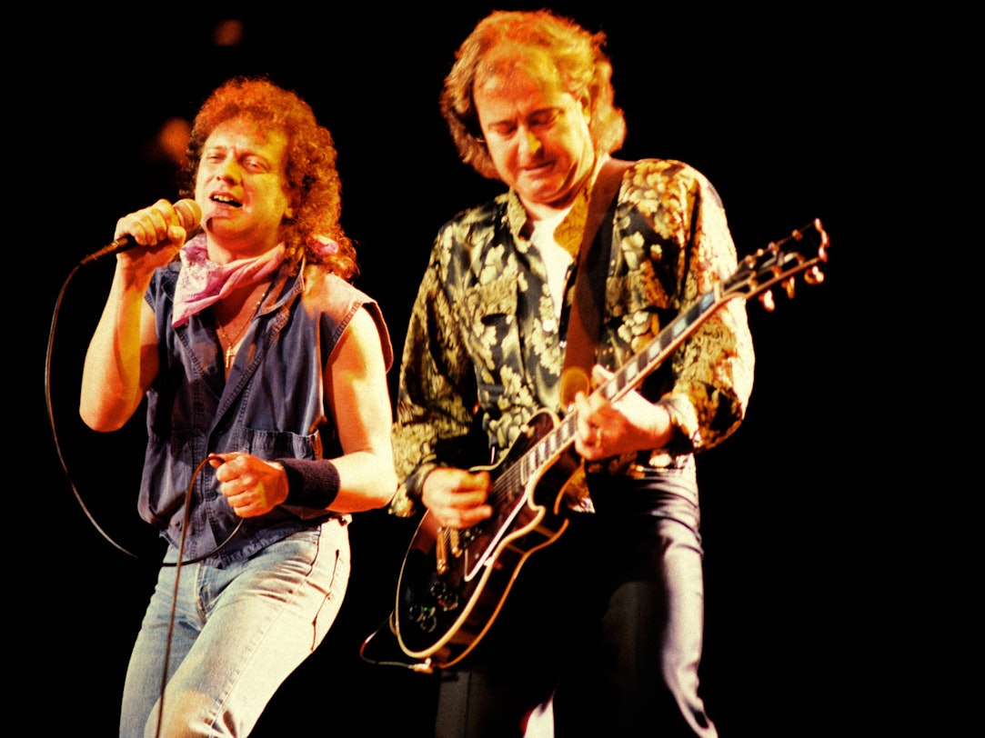 Lou Gramm und Mick Jones von Foreigner in den 1980er Jahren.