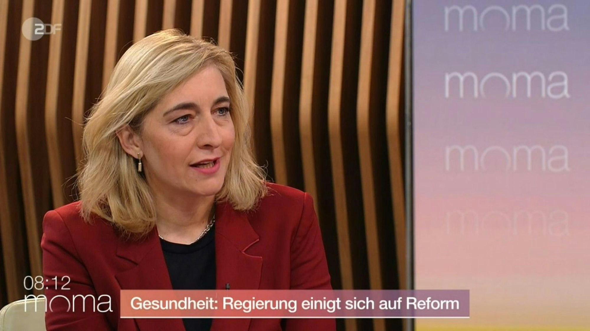 Gesundheitsministerin Nina Warken hat im ZDF-Moma die geplante Gesundheitsreform verteidigt. (Bild: ZDF)