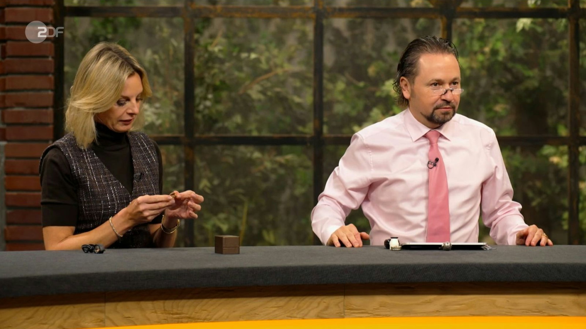 Eine Brosche mit tierischem Motiv kam nicht bei allen Händlern der ZDF-Trödelshow gut an. Wolfgang Pauritsch offenbarte eine regelrechte Aversion. (Bild: ZDF)