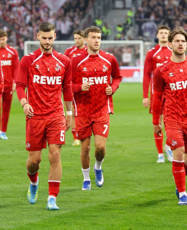 FC-Spieler beim Aufwärmen.