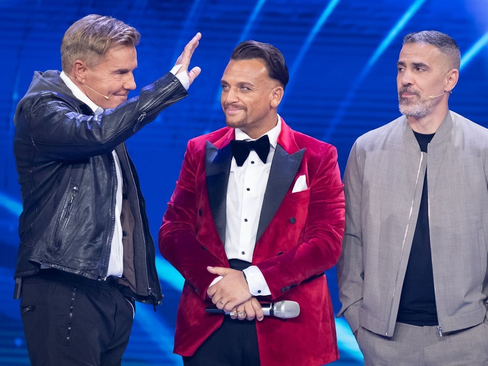 Auf die Untersützung der Jury-Mitglieder Dieter Bohlen (links) und Bushido (rechts) kann sich Menowin Fröhlich bei DSDS verlassen. (Bild: 2026 Getty Images/Andreas Rentz)