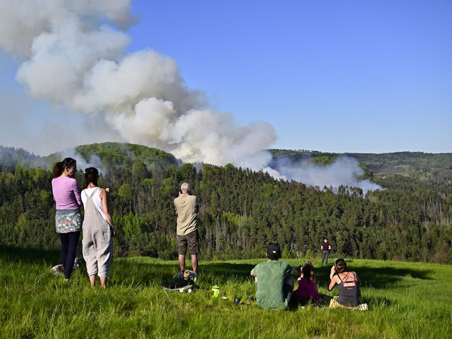 Waldbrand im Nationalpark Böhmische Schweiz