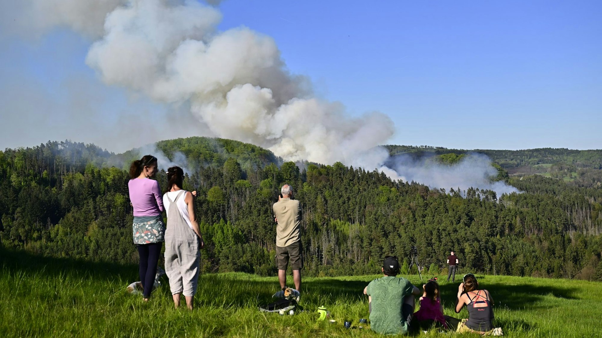 Waldbrand im Nationalpark Böhmische Schweiz