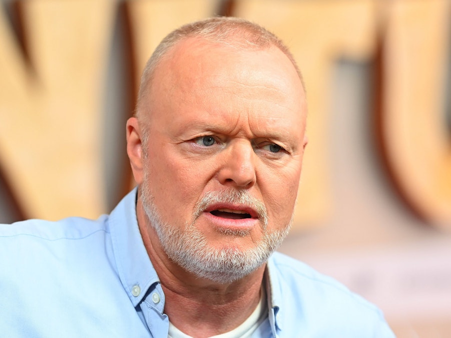 Stefan Raab mit Bart und blauem Hemd