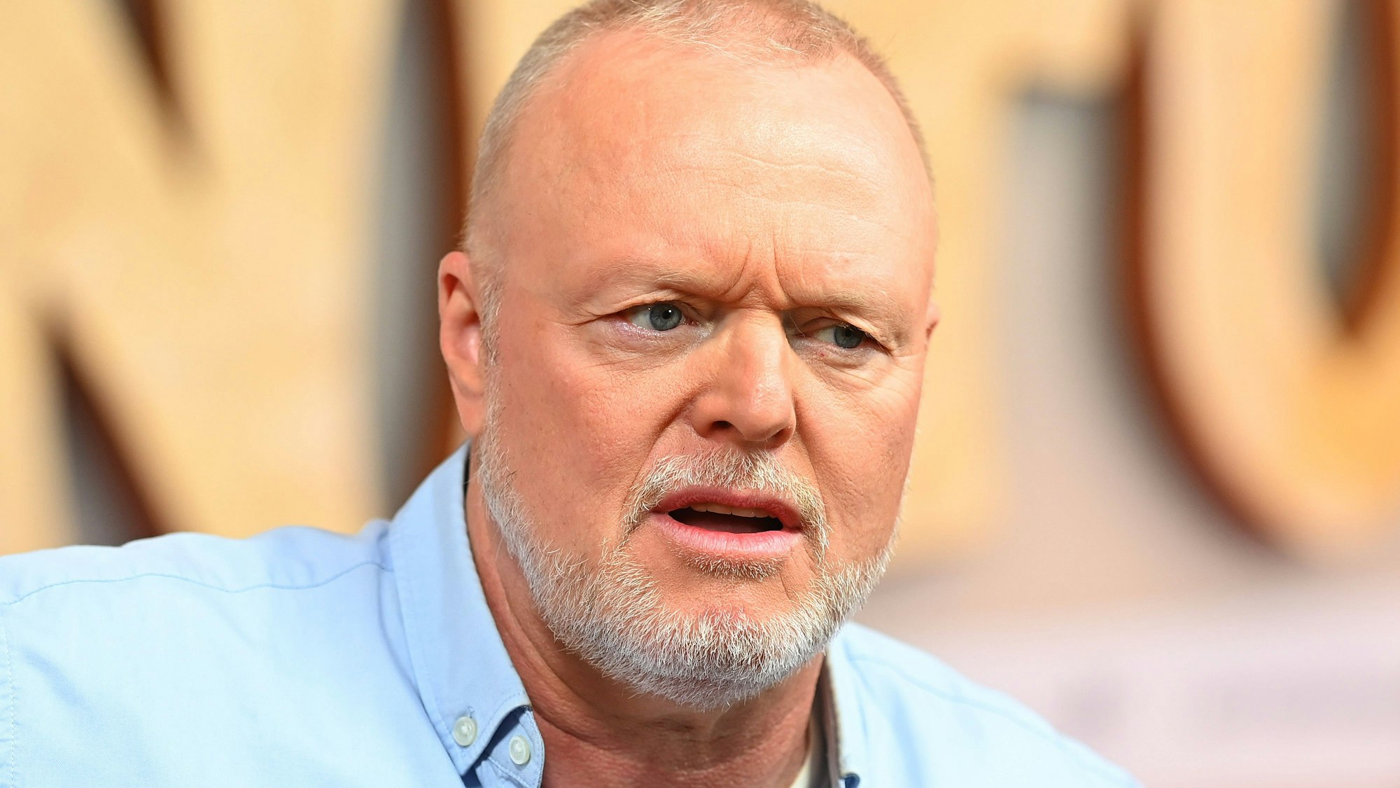Stefan Raab mit Bart und blauem Hemd