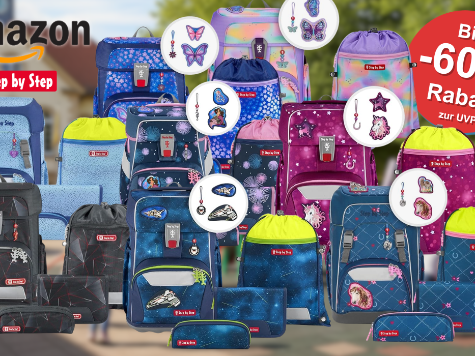 Auf dem Bild ist eine Collage zu sehen, die mehrere Step By Step Sets, die sich bei Amazon aktuell im Sale befinden, zeigt.