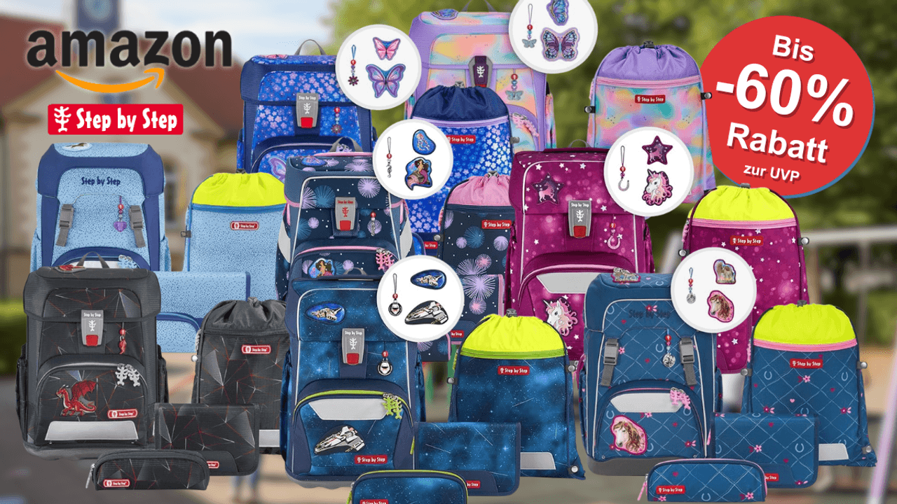 Auf dem Bild ist eine Collage zu sehen, die mehrere Step By Step Sets, die sich bei Amazon aktuell im Sale befinden, zeigt.