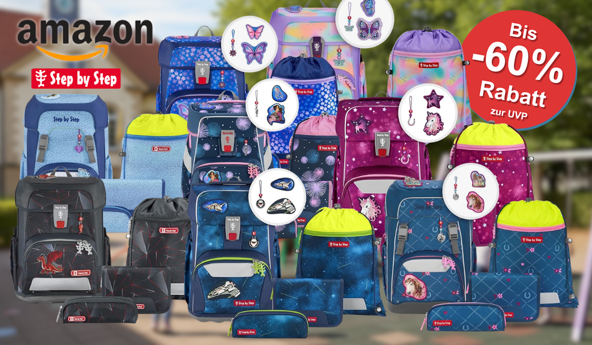 Auf dem Bild ist eine Collage zu sehen, die mehrere Step By Step Sets, die sich bei Amazon aktuell im Sale befinden, zeigt.
