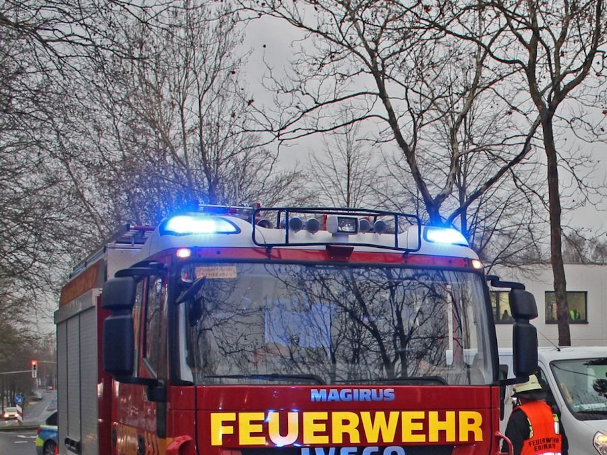 Brennende Mülltonne in Heiligenhaus.