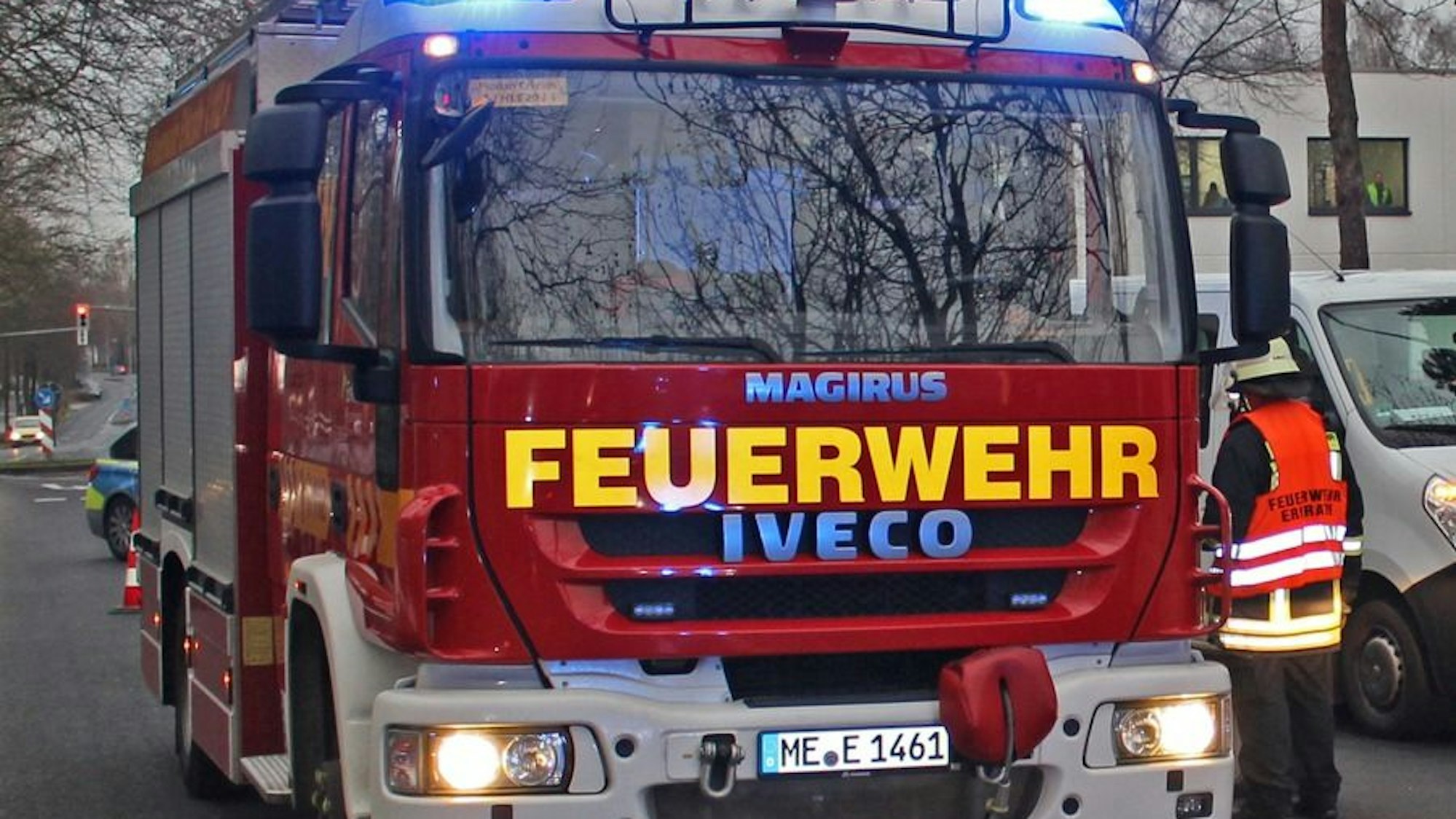 Brennende Mülltonne in Heiligenhaus.