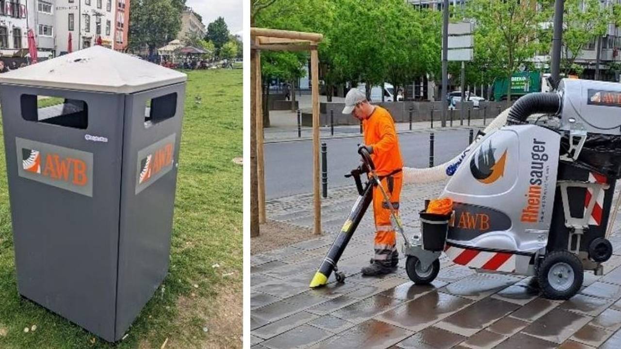 Unter anderem bekommt Köln neue, größere Mülleimer – zudem kommt bereits der „RheinSauger“ zum Einsatz.