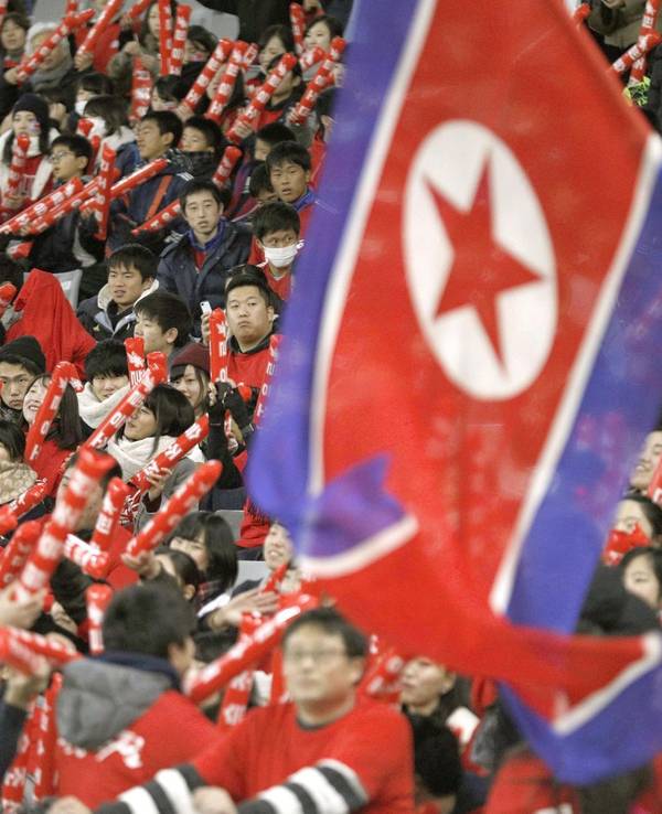 Nordkoreanische Fußballfans