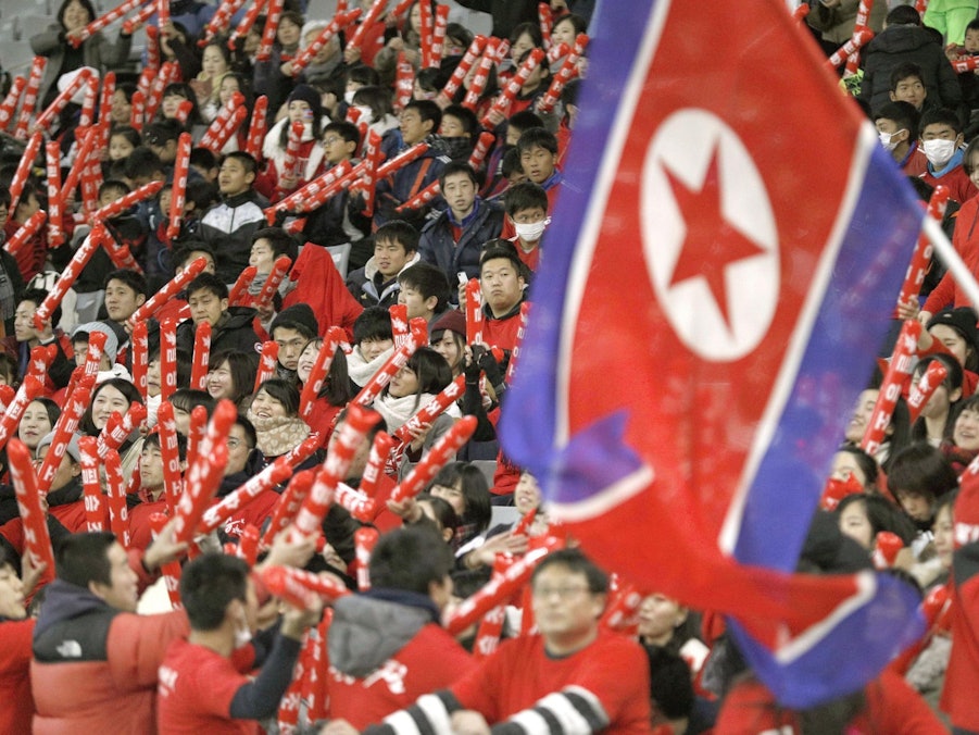 Nordkoreanische Fußballfans