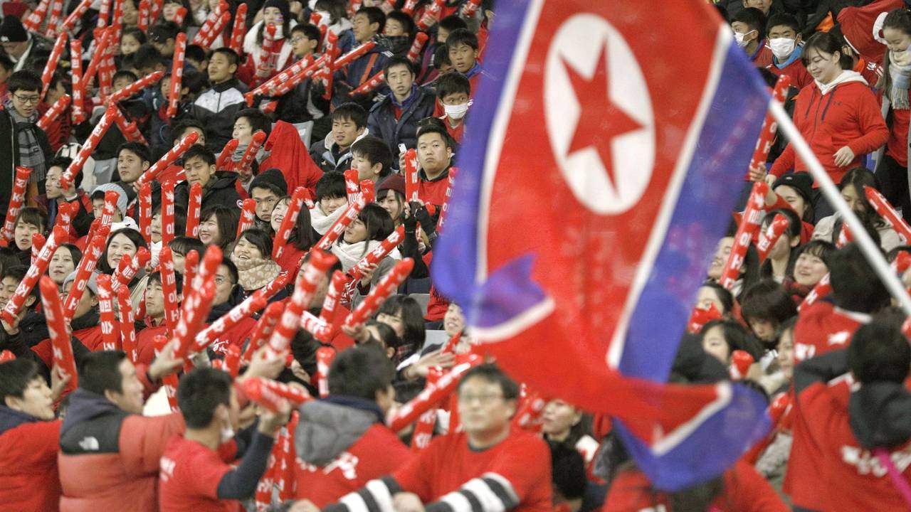 Nordkoreanische Fußballfans