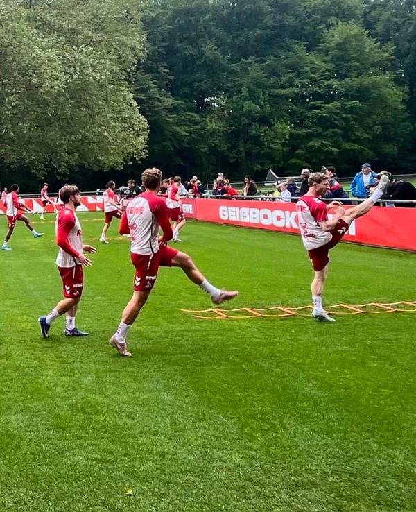 Die Spieler des 1. FC Köln auf dem Trainingsplatz.