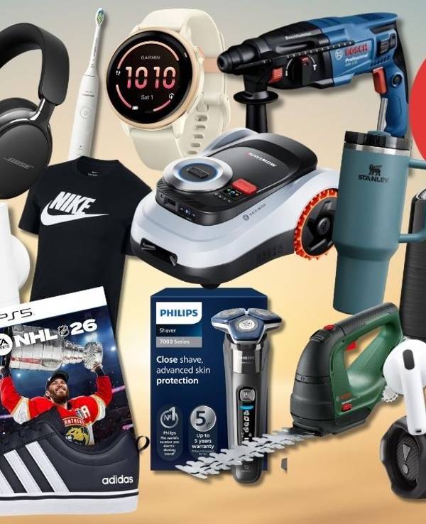 Collage mit Amazon Mai Angeboten: Sneaker, Kopfhörer, Smartwatch, Bohrmaschine, Rasenmähroboter, Smartphone, PS5-Spiel, Philips-Rasierer, Airfryer, AirPods, JBL-Lautsprecher und weitere Produkte bekannter Marken – mit dem Hinweis auf bis zu 62 Prozent Rabatt zur UVP