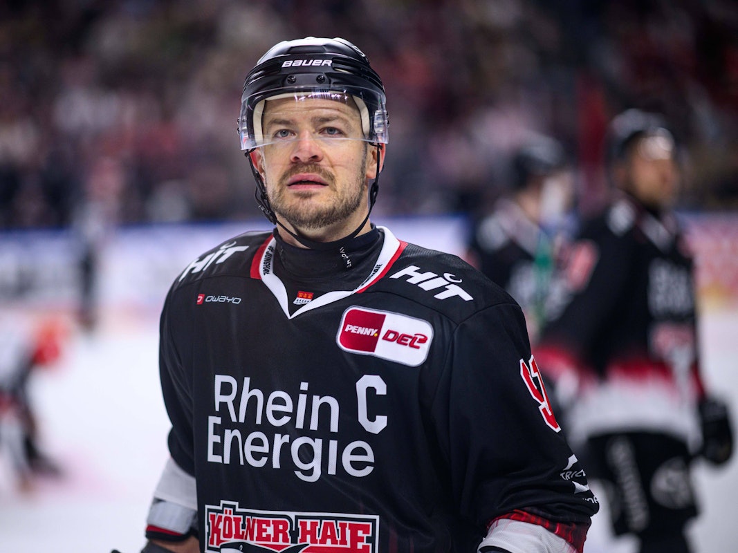 Moritz Müller für die Kölner Haie auf dem Eis.