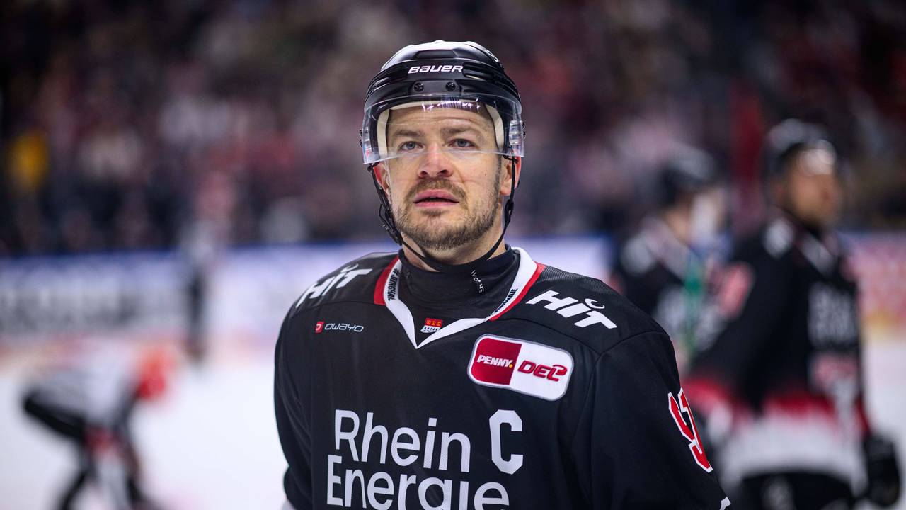 Moritz Müller für die Kölner Haie auf dem Eis.