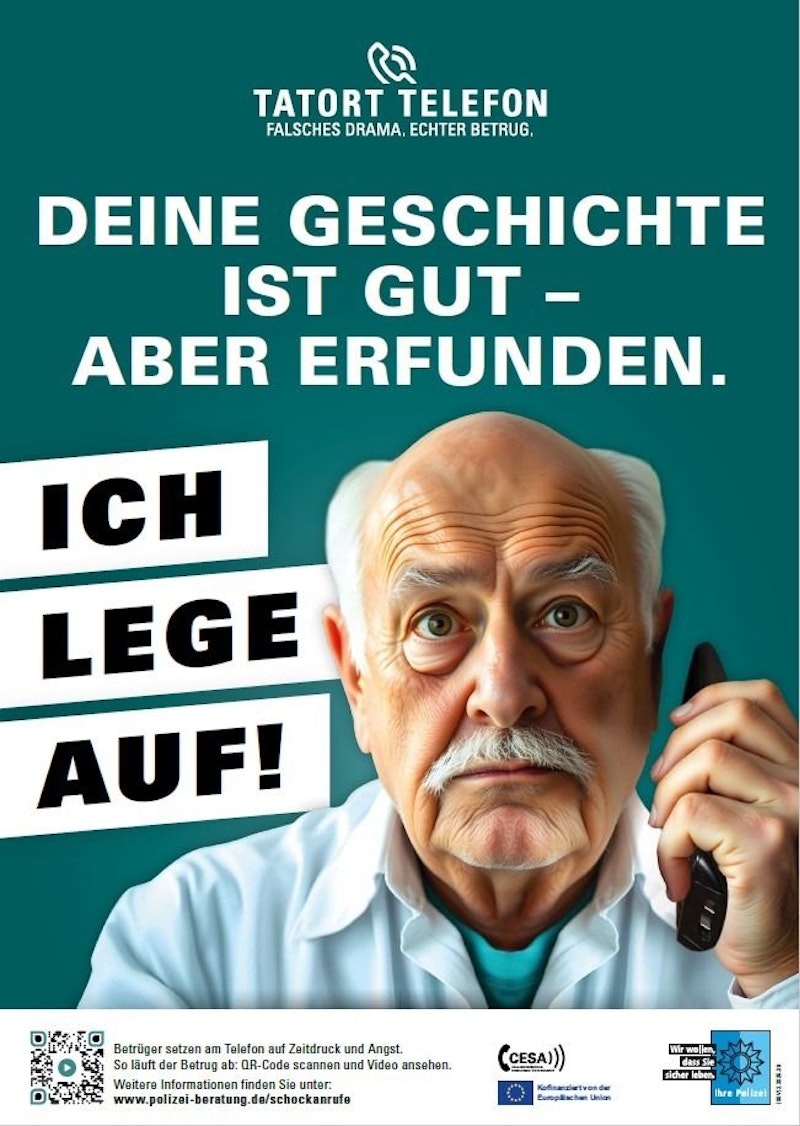 Ein älterer Herr schaut auf sein Smartphone.
