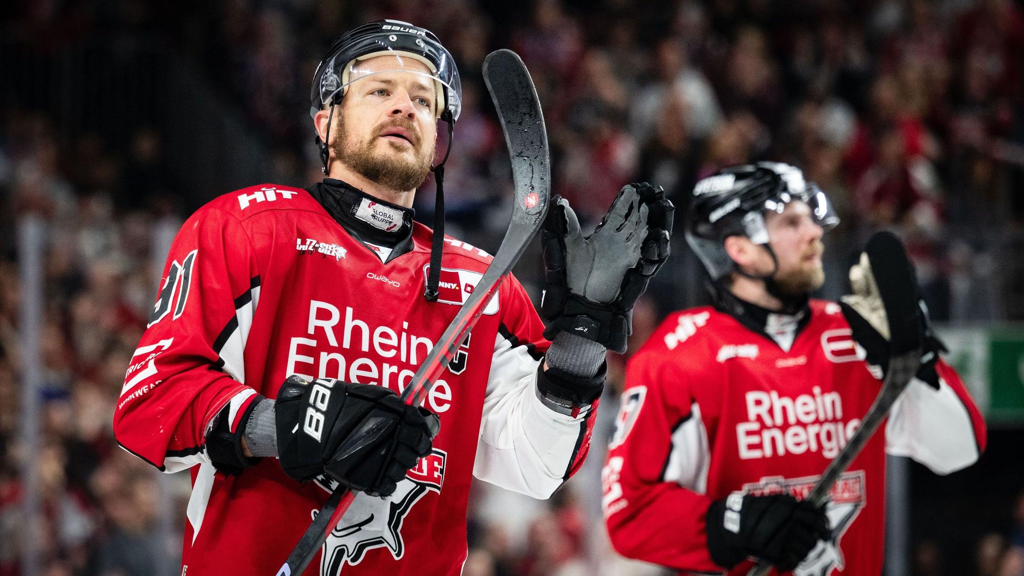 Moritz Müller im Trikot der Kölner Haie.