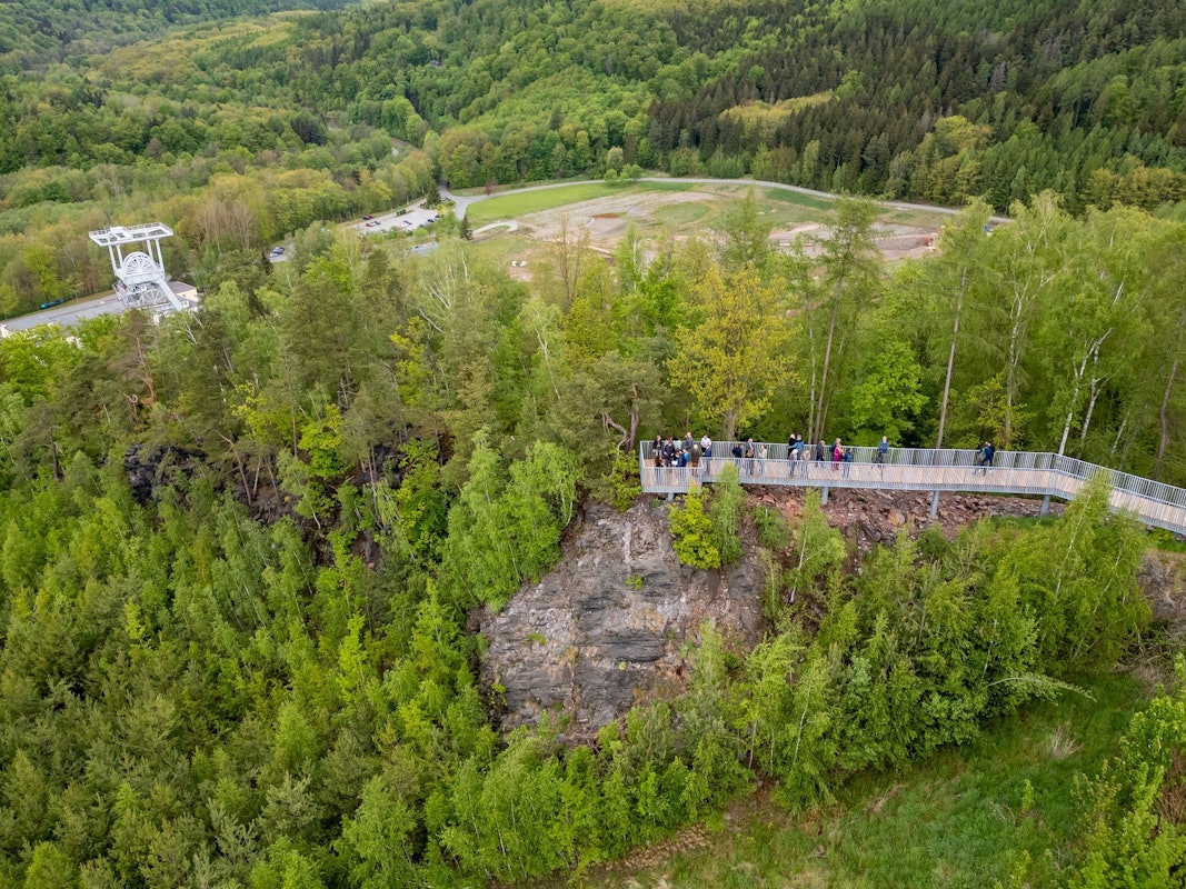 Neue Aussichtsplattform am Wismut-Schacht 371