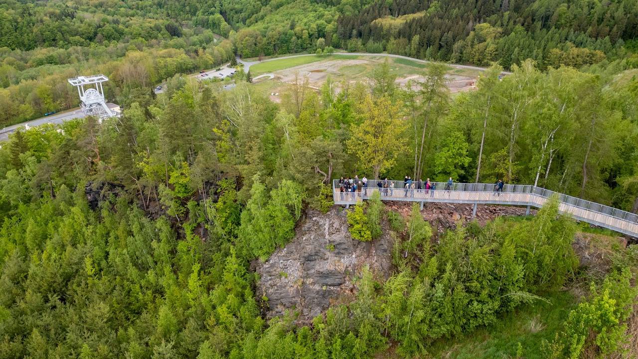 Neue Aussichtsplattform am Wismut-Schacht 371