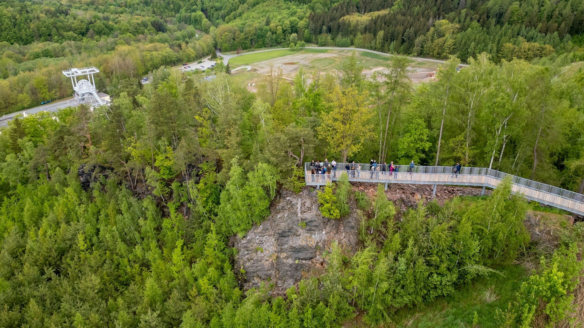 Neue Aussichtsplattform am Wismut-Schacht 371
