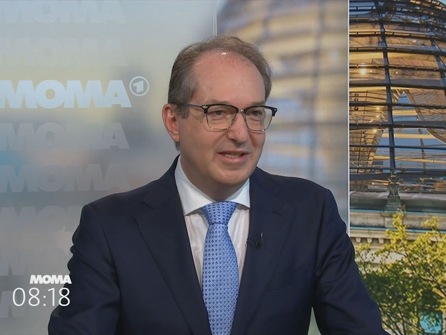 Innenminister Alexander Dobrindt sprach im ARD-Moma über die im Vorjahr angekündigte „Migrationswende“. (Bild: ARD)