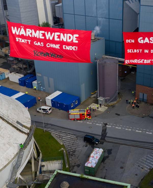 Protestaktion von Robin Wood in Herne