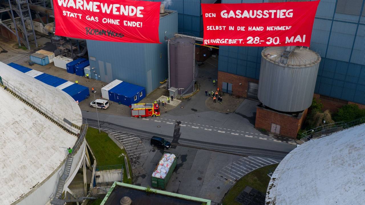 Protestaktion von Robin Wood in Herne