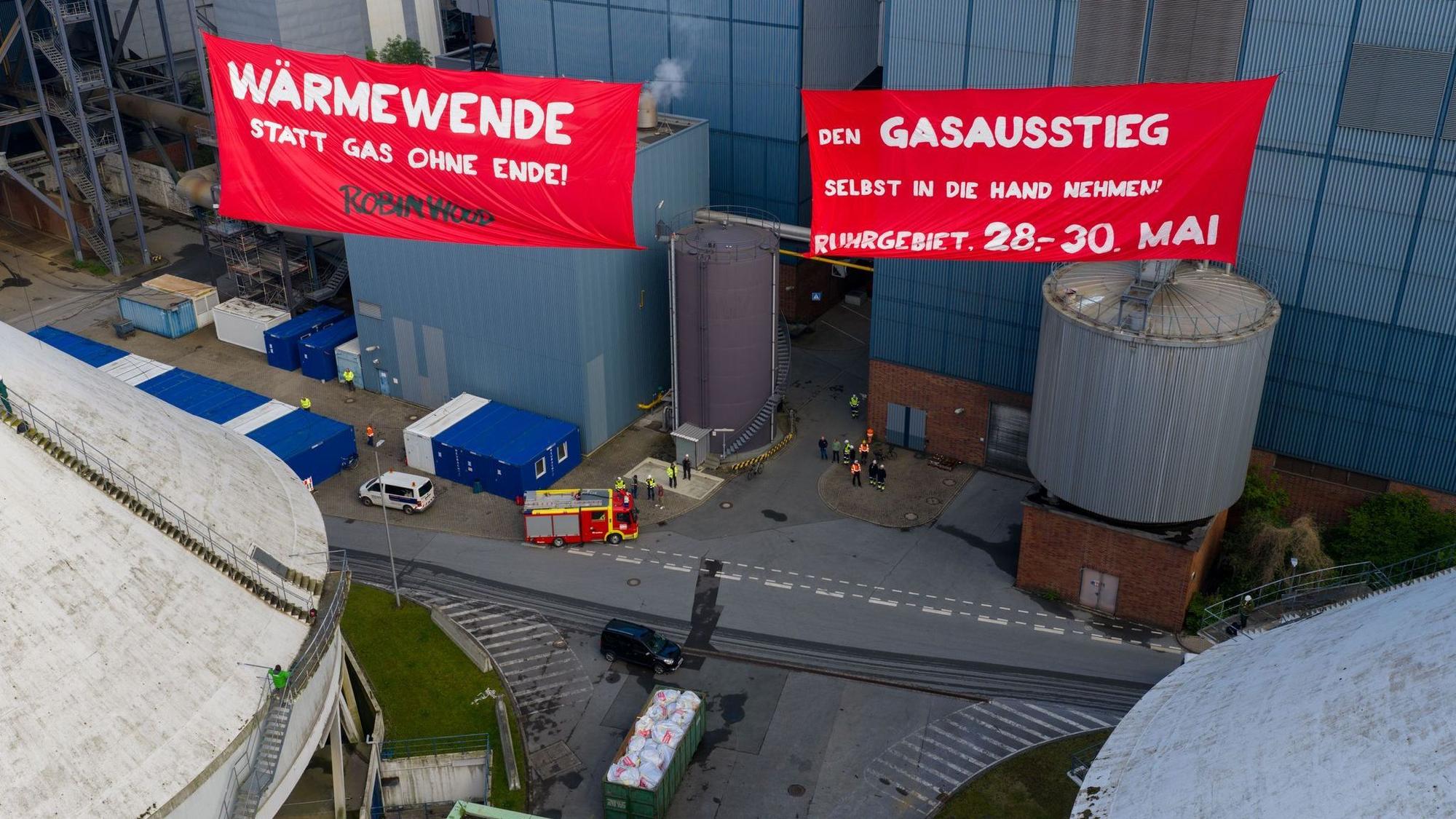 Protestaktion von Robin Wood in Herne