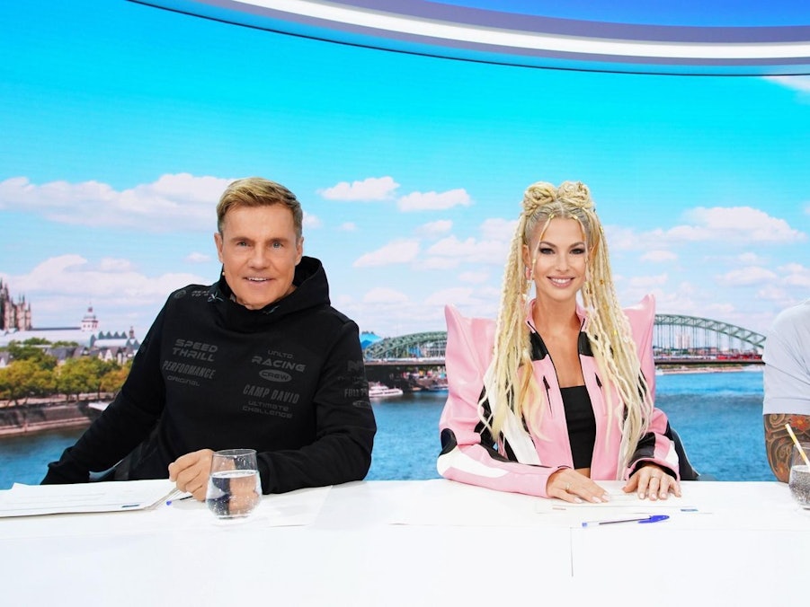 Auch 2027 sitzen Dieter Bohlen (links), Isi Glück und Bushido in der DSDS-Jury. (Bild: RTL / Stefan Gregorowius)