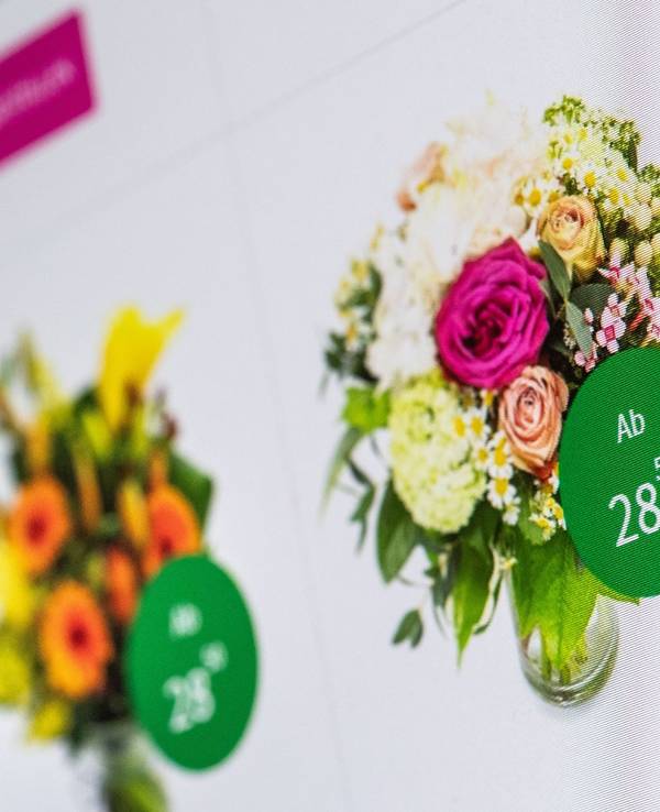 Blumensträuße in einem Online-Shop