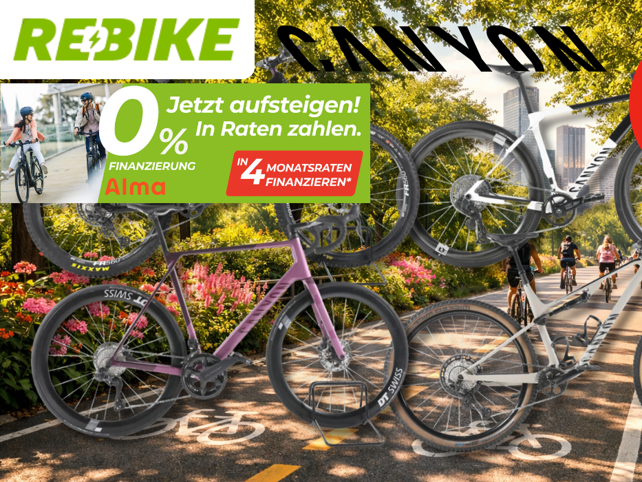 4 verschiedene Canyon Fahrräder aus dem Rebike Sale.