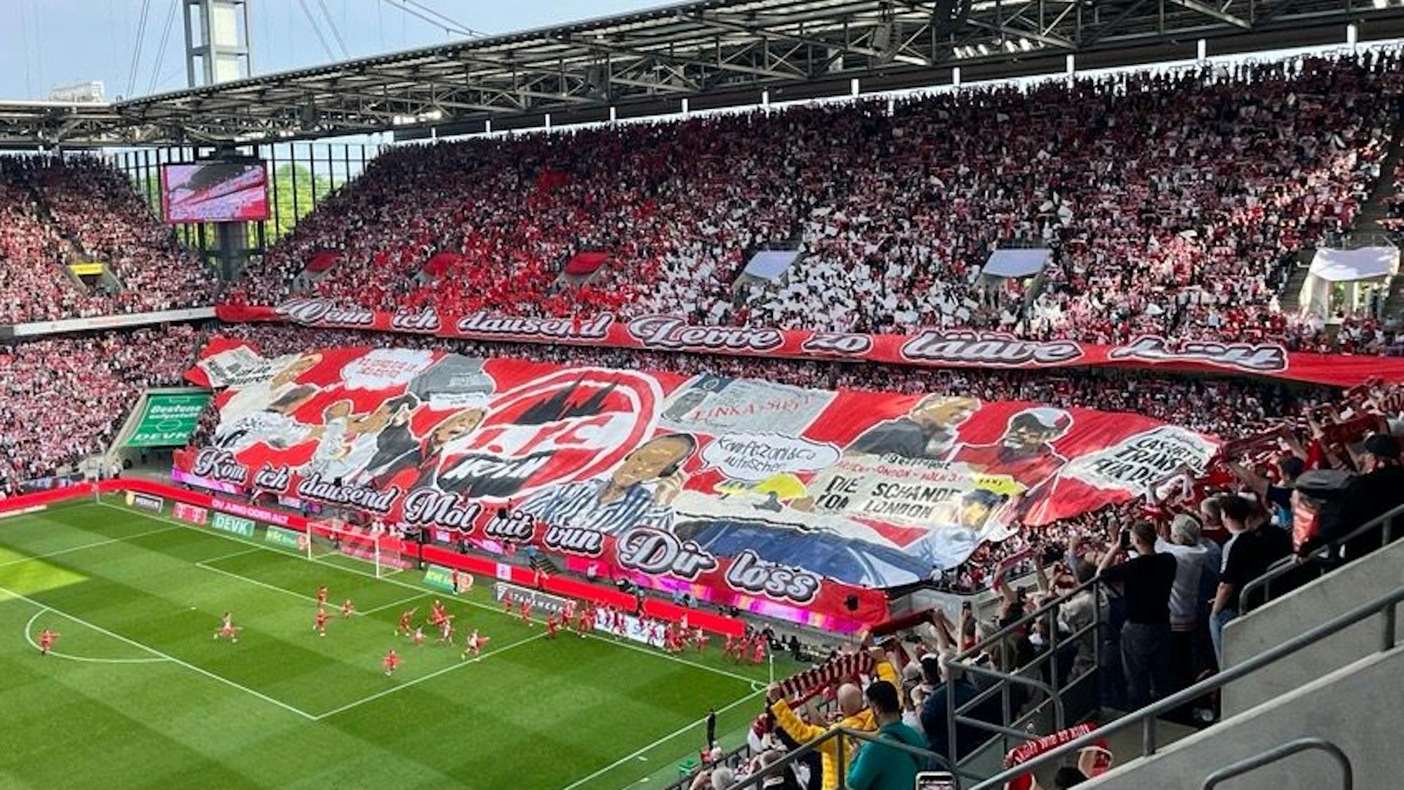 Die Choreo der Fans des 1. FC Köln.