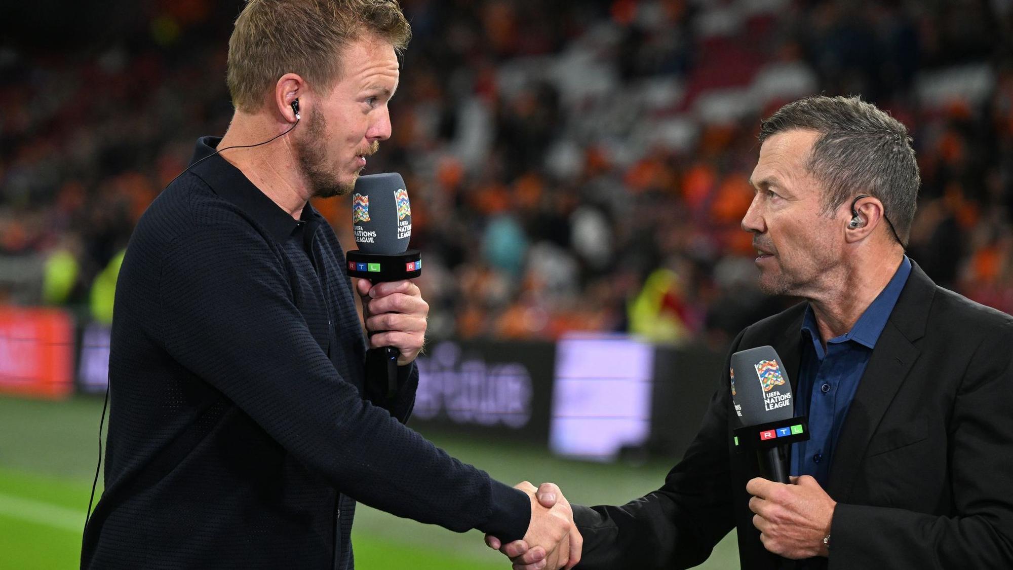 Julian Nagelsmann (l) und Lothar Matthäus